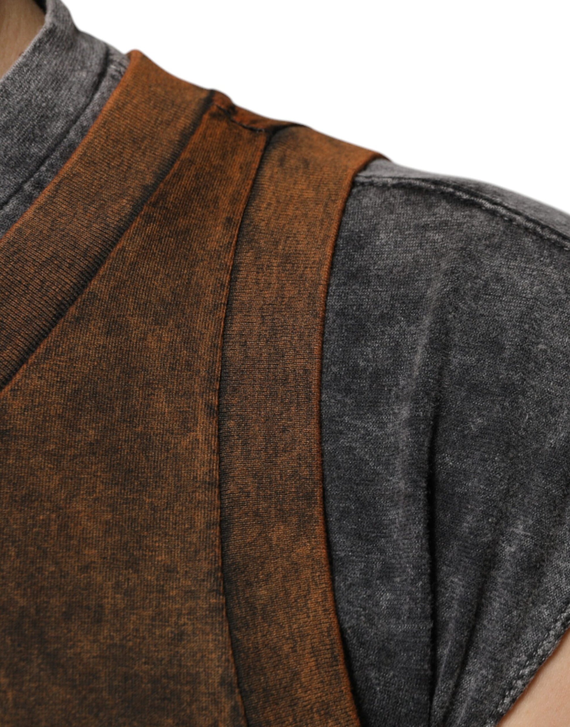 Dolce & Gabbana Brown Cotton Crew Neck Sleeveless T-shirt Dolce & Gabbana