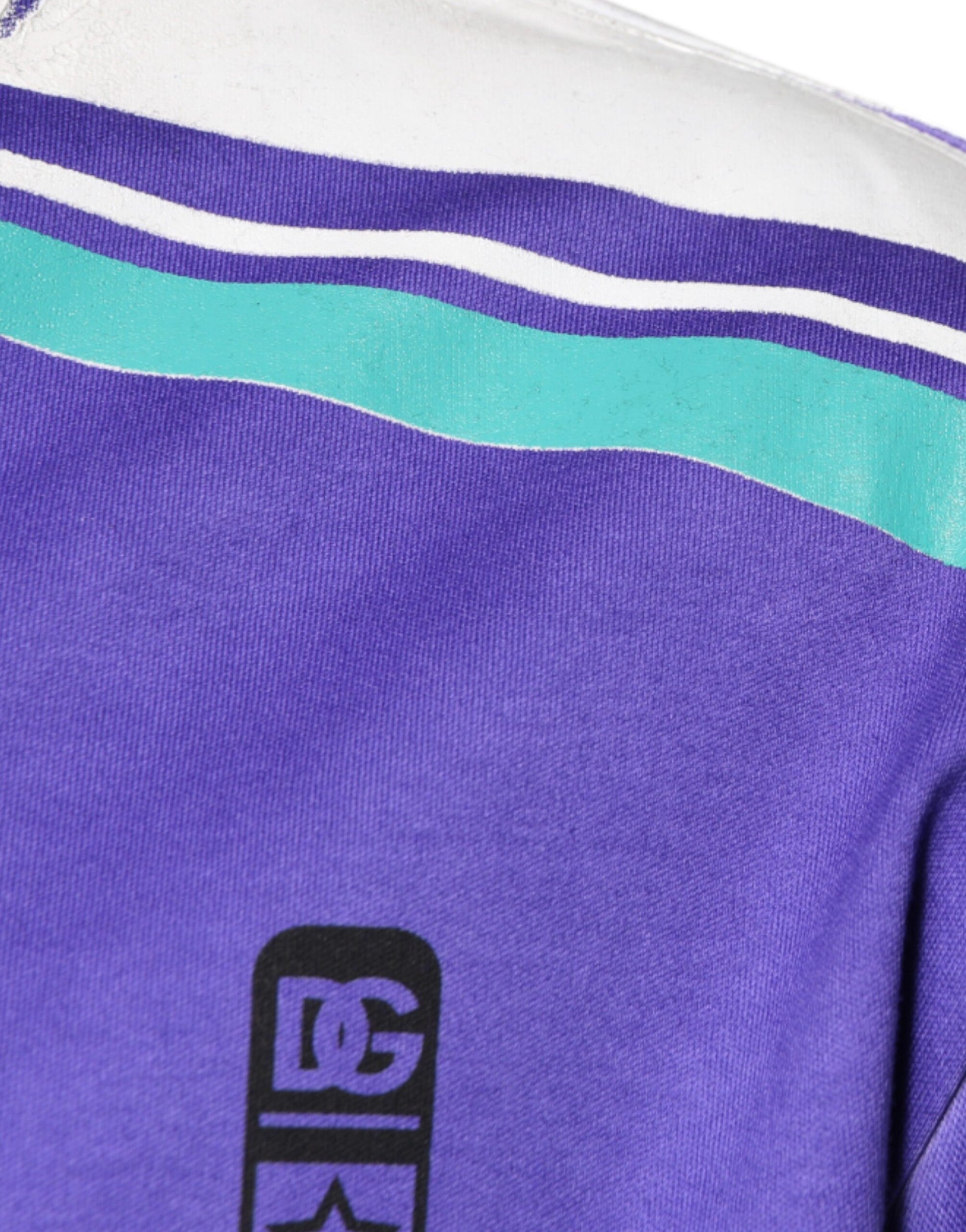 Dolce & Gabbana Purple Logo Jersey Cotton V-neck T-shirt Dolce & Gabbana