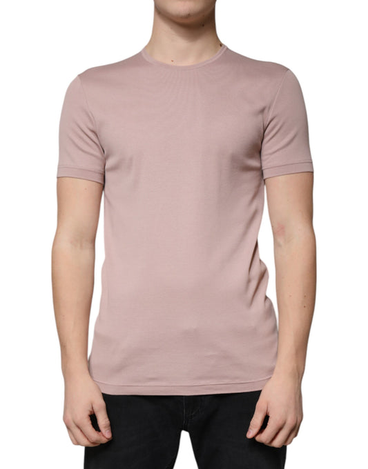 Dolce & Gabbana Brown Cotton Short Sleeves Round Neck T-shirt Dolce & Gabbana