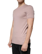 Dolce & Gabbana Brown Cotton Short Sleeves Round Neck T-shirt - Eljoys Fashion 