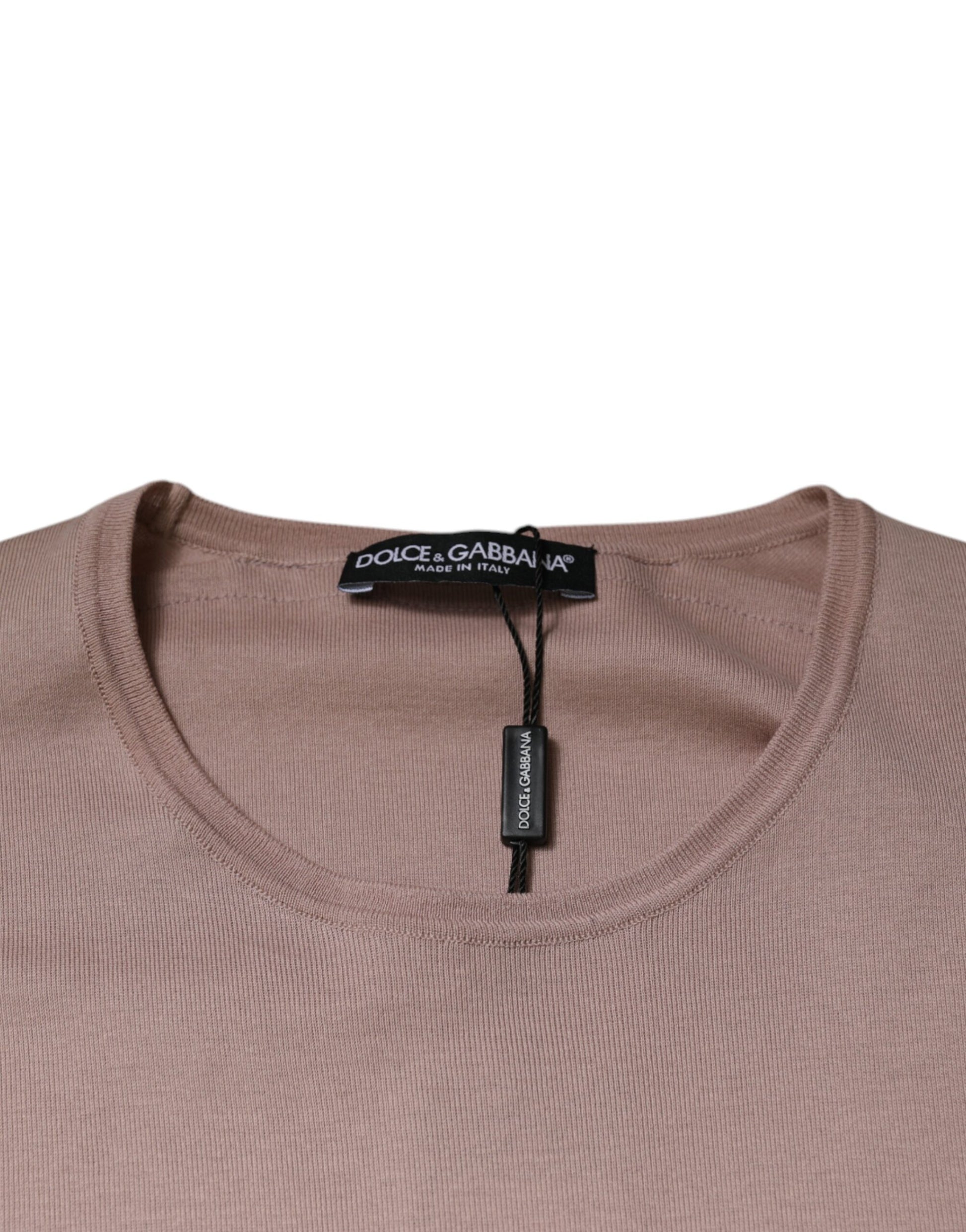 Dolce & Gabbana Brown Cotton Short Sleeves Round Neck T-shirt Dolce & Gabbana