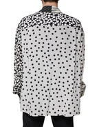 Dolce & Gabbana Black White Polka Dots Silk Men Casual Shirt - Eljoys Fashion 