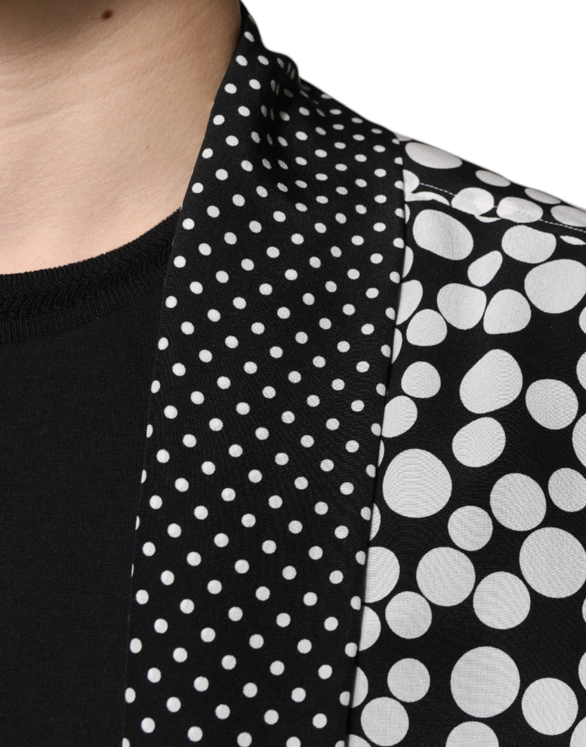 Dolce & Gabbana Black White Polka Dots Silk Men Casual Shirt - Eljoys Fashion 