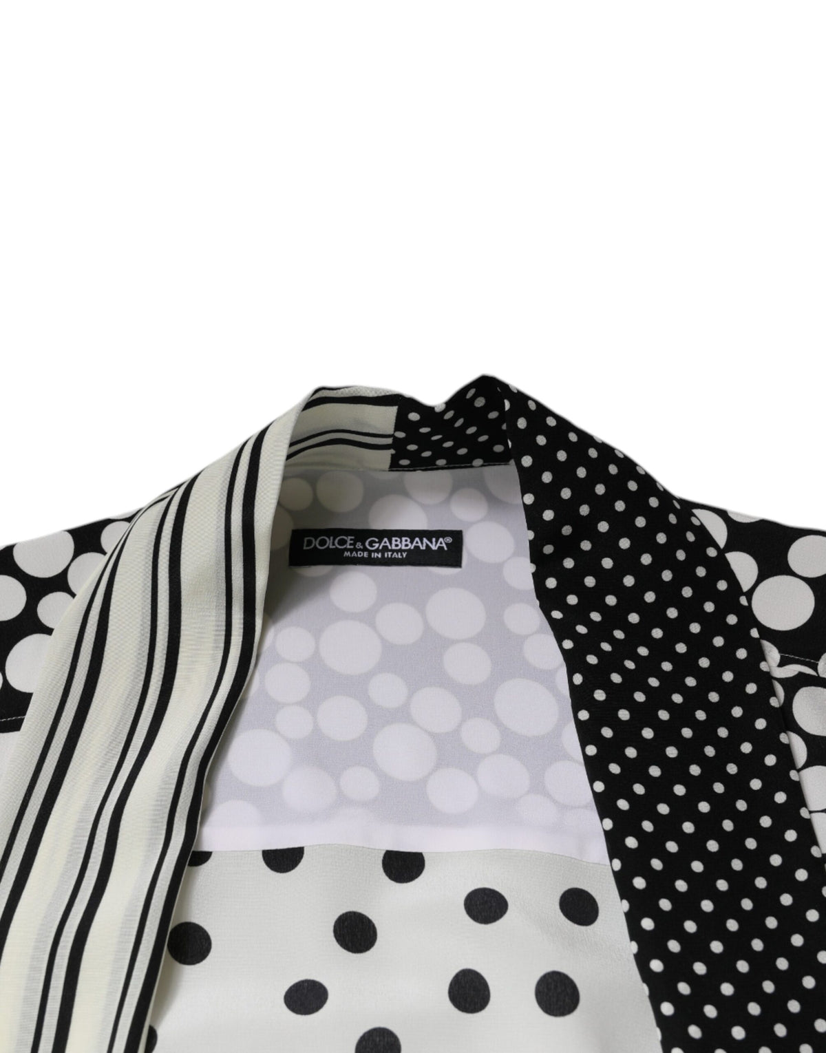 Dolce & Gabbana Black White Polka Dots Silk Men Casual Shirt - Eljoys Fashion 