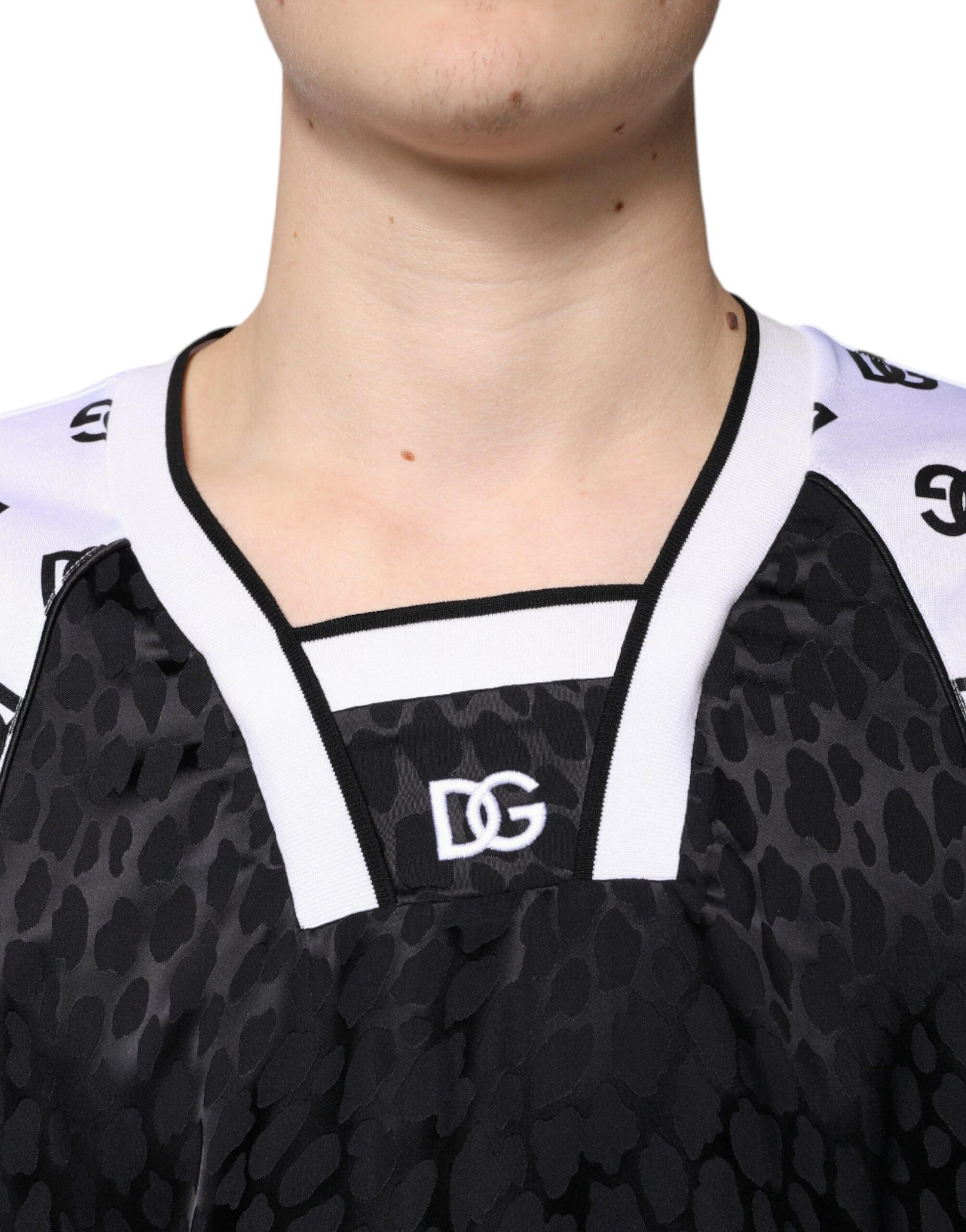 Dolce & Gabbana Black White Logo Men Short Sleeves T-shirt Dolce & Gabbana
