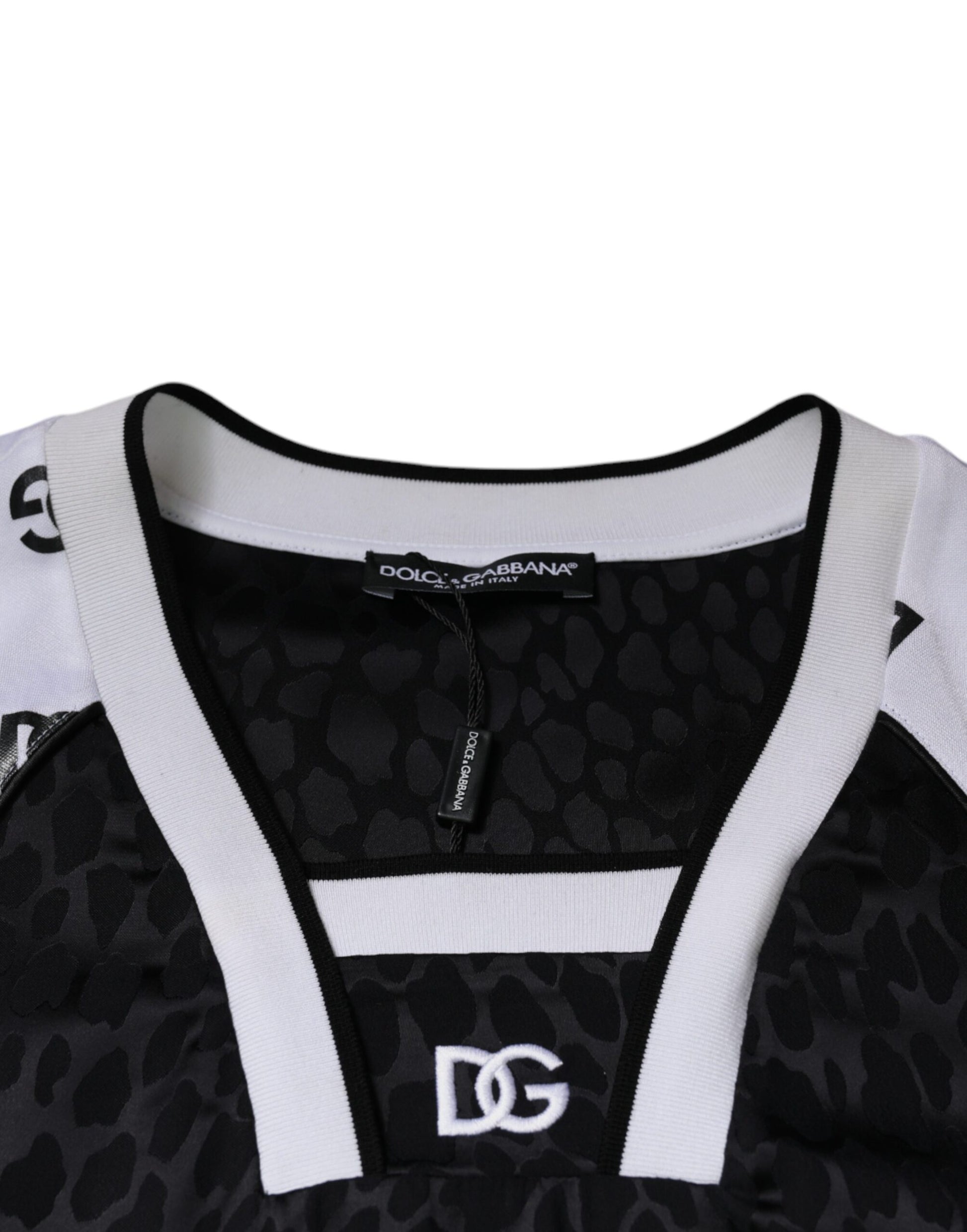 Dolce & Gabbana Black White Logo Men Short Sleeves T-shirt Dolce & Gabbana
