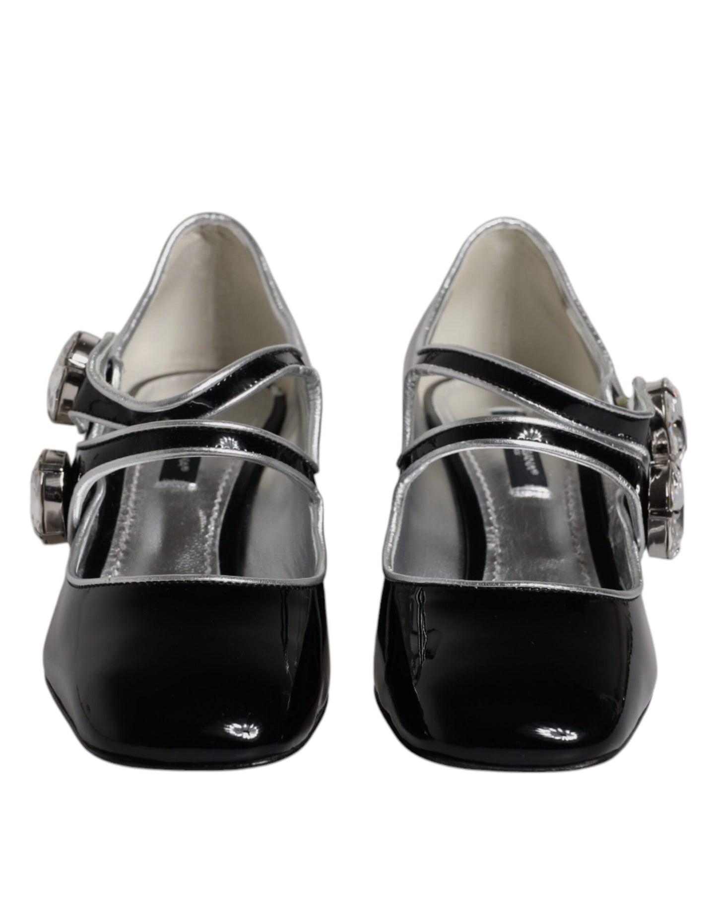 Dolce & Gabbana Black Patent Leather Crystal Mary Jane Pumps Shoes Dolce & Gabbana