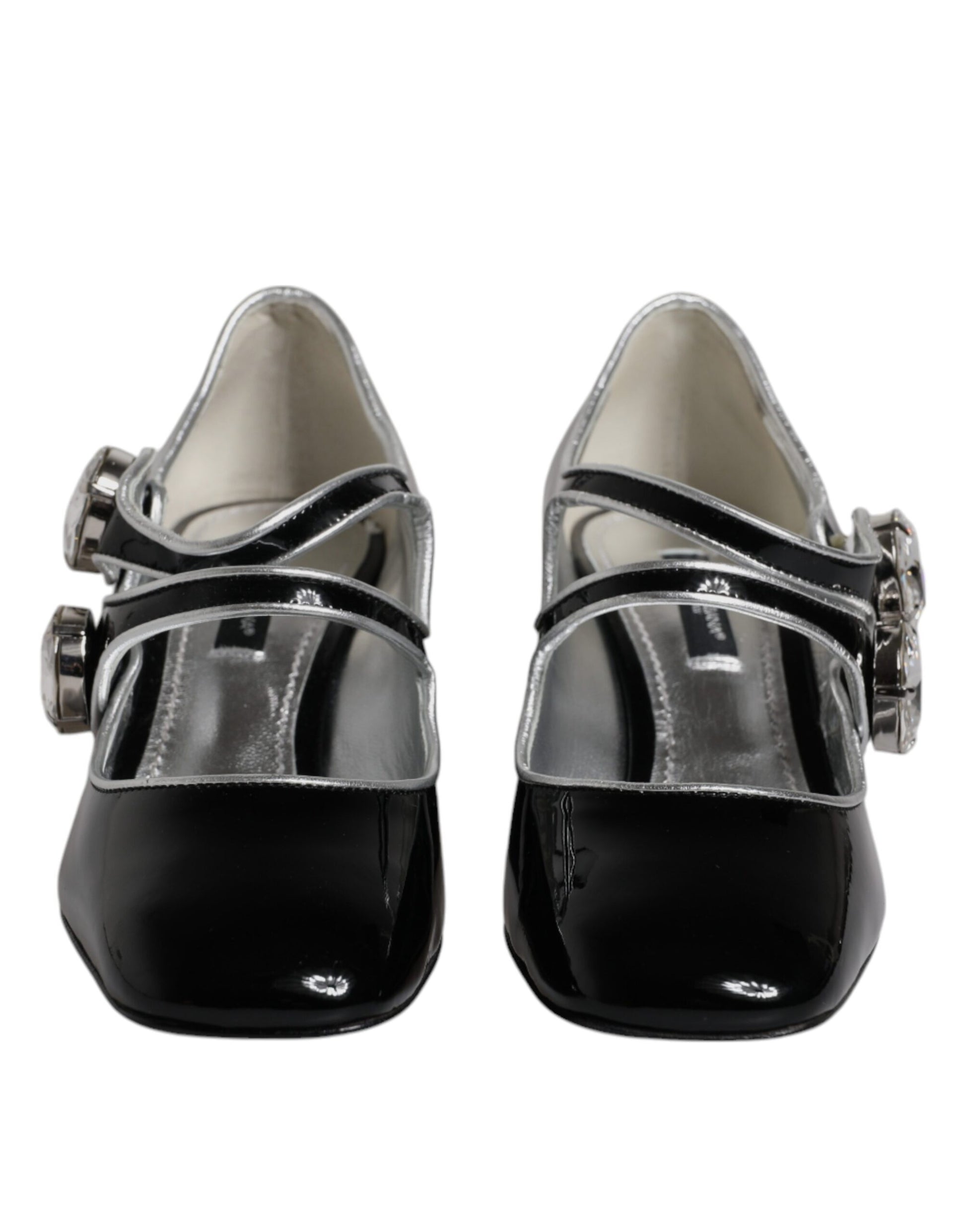 Dolce & Gabbana Black Patent Leather Crystal Mary Jane Pumps Shoes Dolce & Gabbana