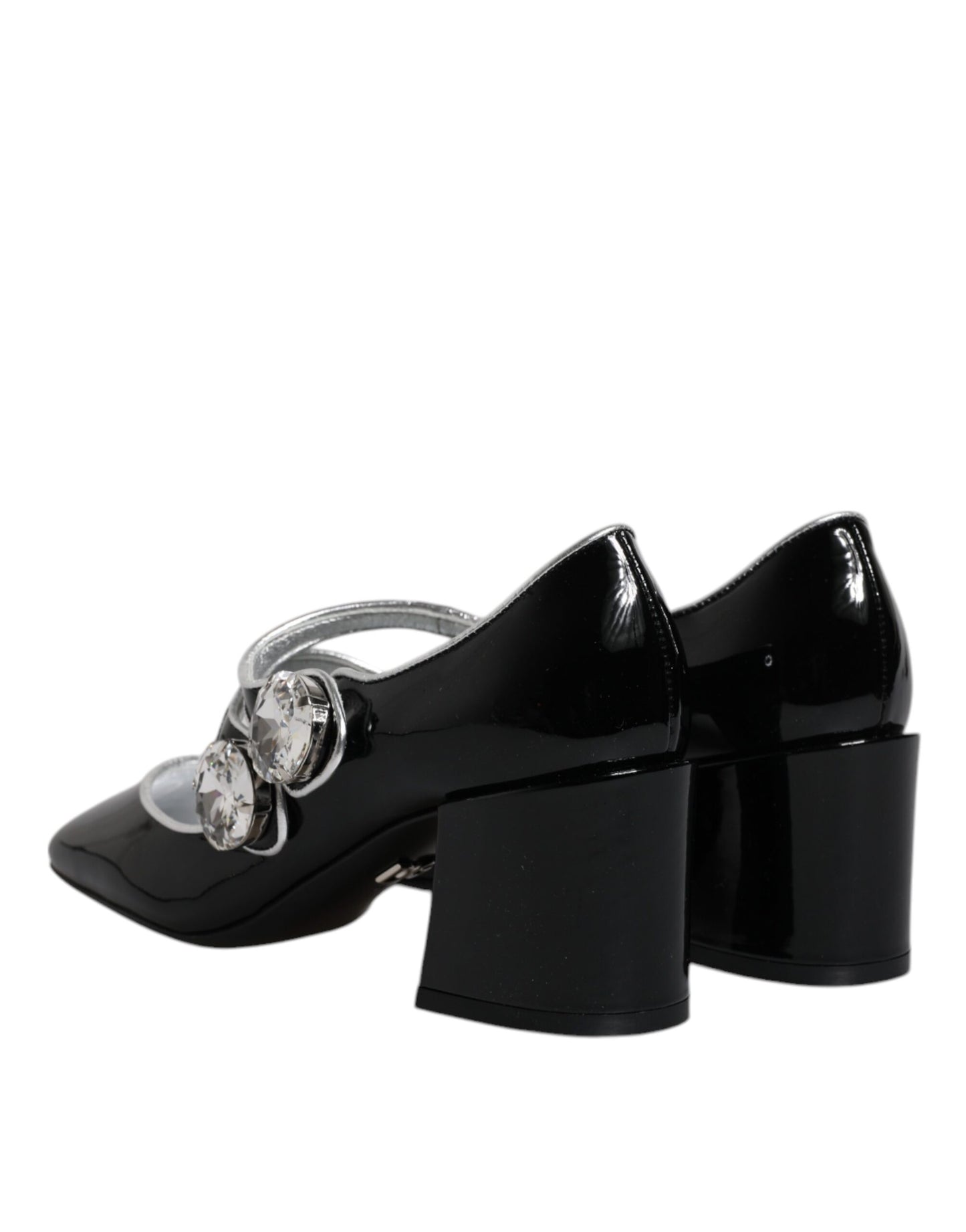 Dolce & Gabbana Black Patent Leather Crystal Mary Jane Pumps Shoes Dolce & Gabbana