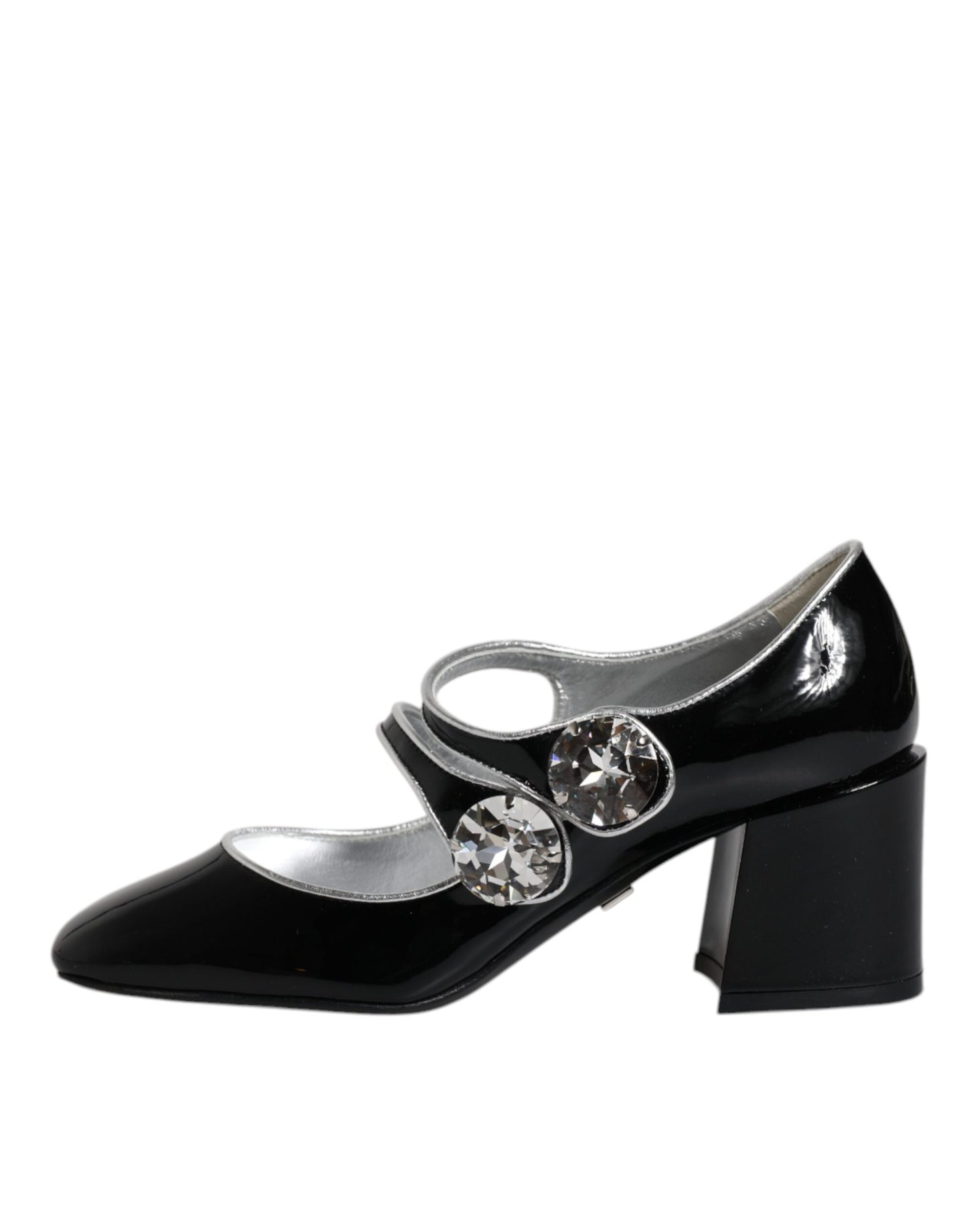 Dolce & Gabbana Black Patent Leather Crystal Mary Jane Pumps Shoes Dolce & Gabbana