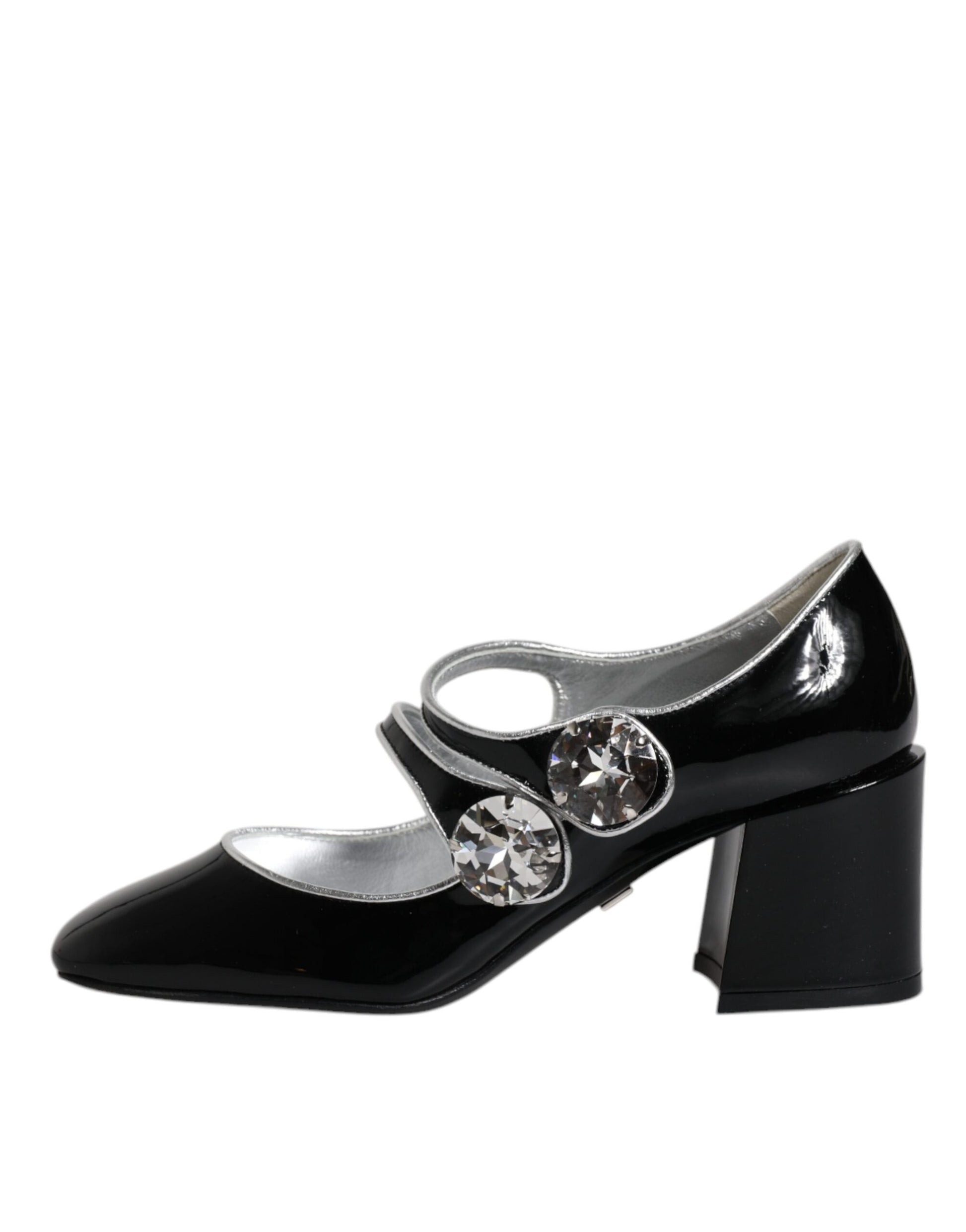 Dolce & Gabbana Black Patent Leather Crystal Mary Jane Pumps Shoes Dolce & Gabbana