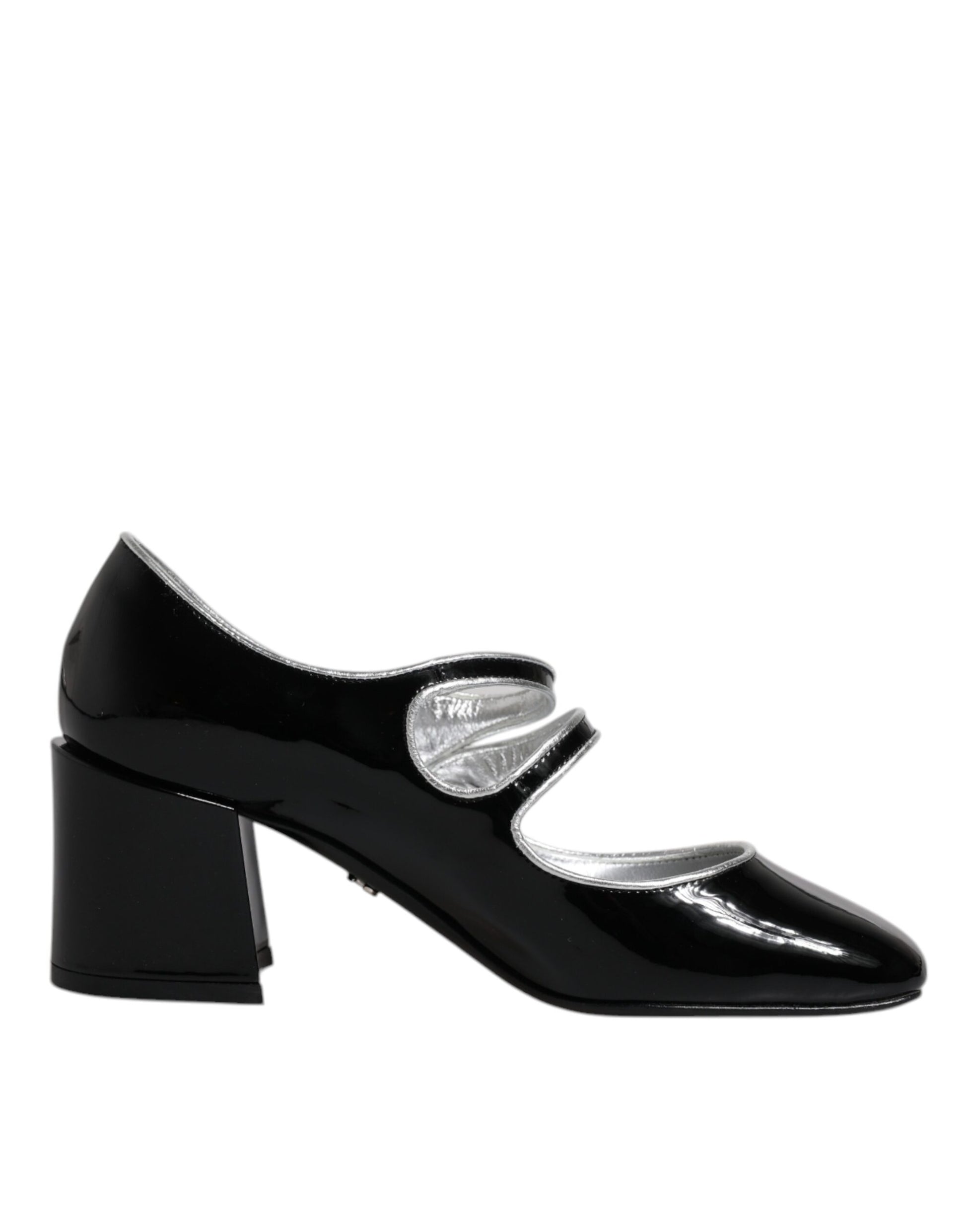 Dolce & Gabbana Black Patent Leather Crystal Mary Jane Pumps Shoes Dolce & Gabbana