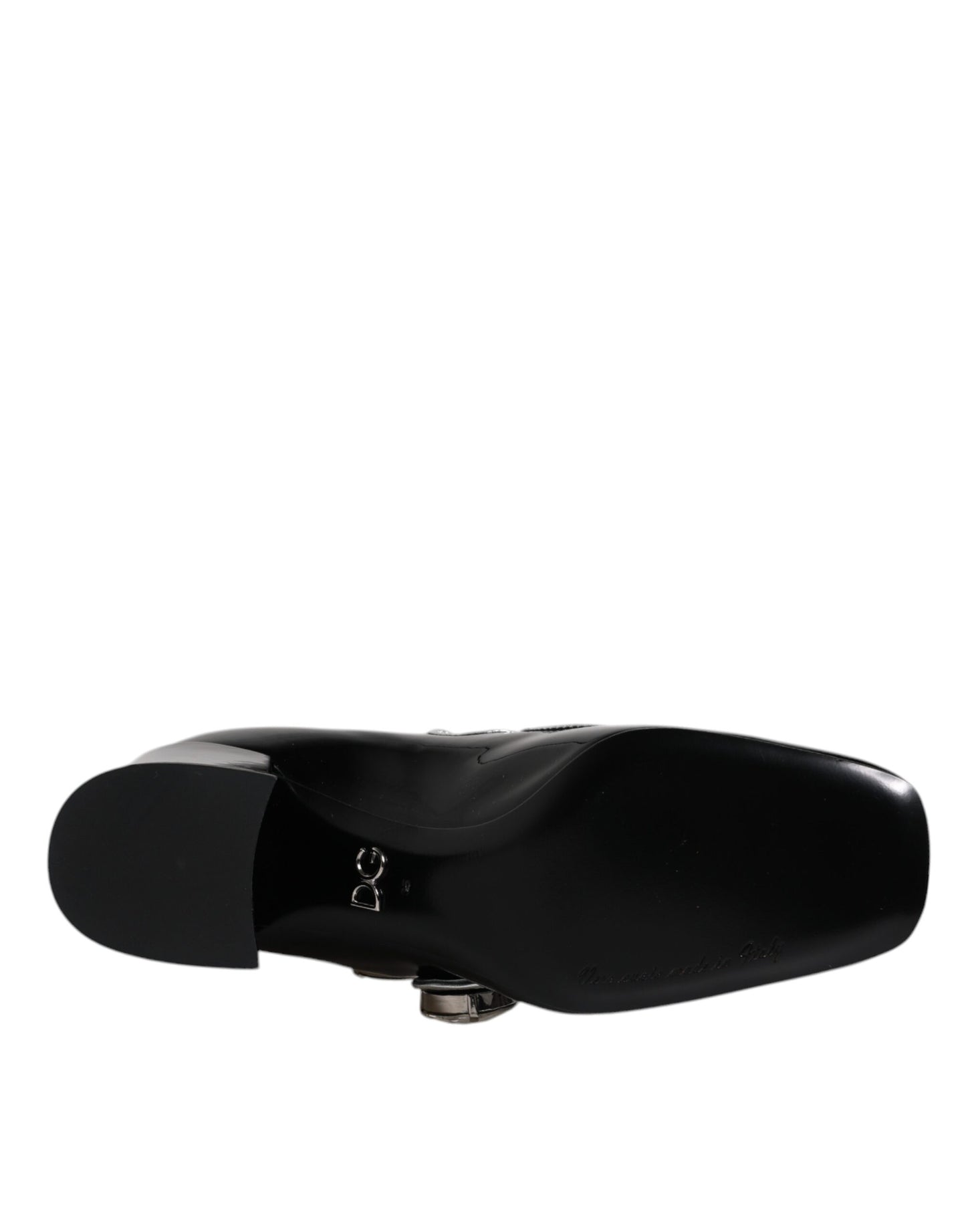 Dolce & Gabbana Black Patent Leather Crystal Mary Jane Pumps Shoes Dolce & Gabbana