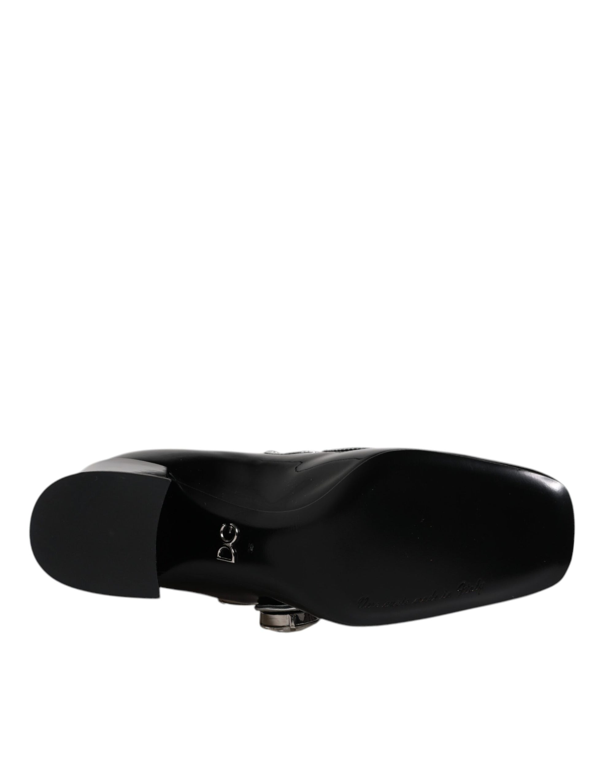 Dolce & Gabbana Black Patent Leather Crystal Mary Jane Pumps Shoes Dolce & Gabbana