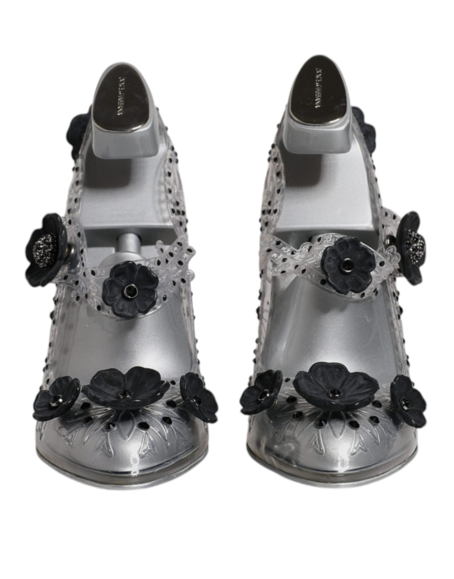 Dolce & Gabbana Clear Floral Crystal CINDERELLA Heels Shoes Dolce & Gabbana