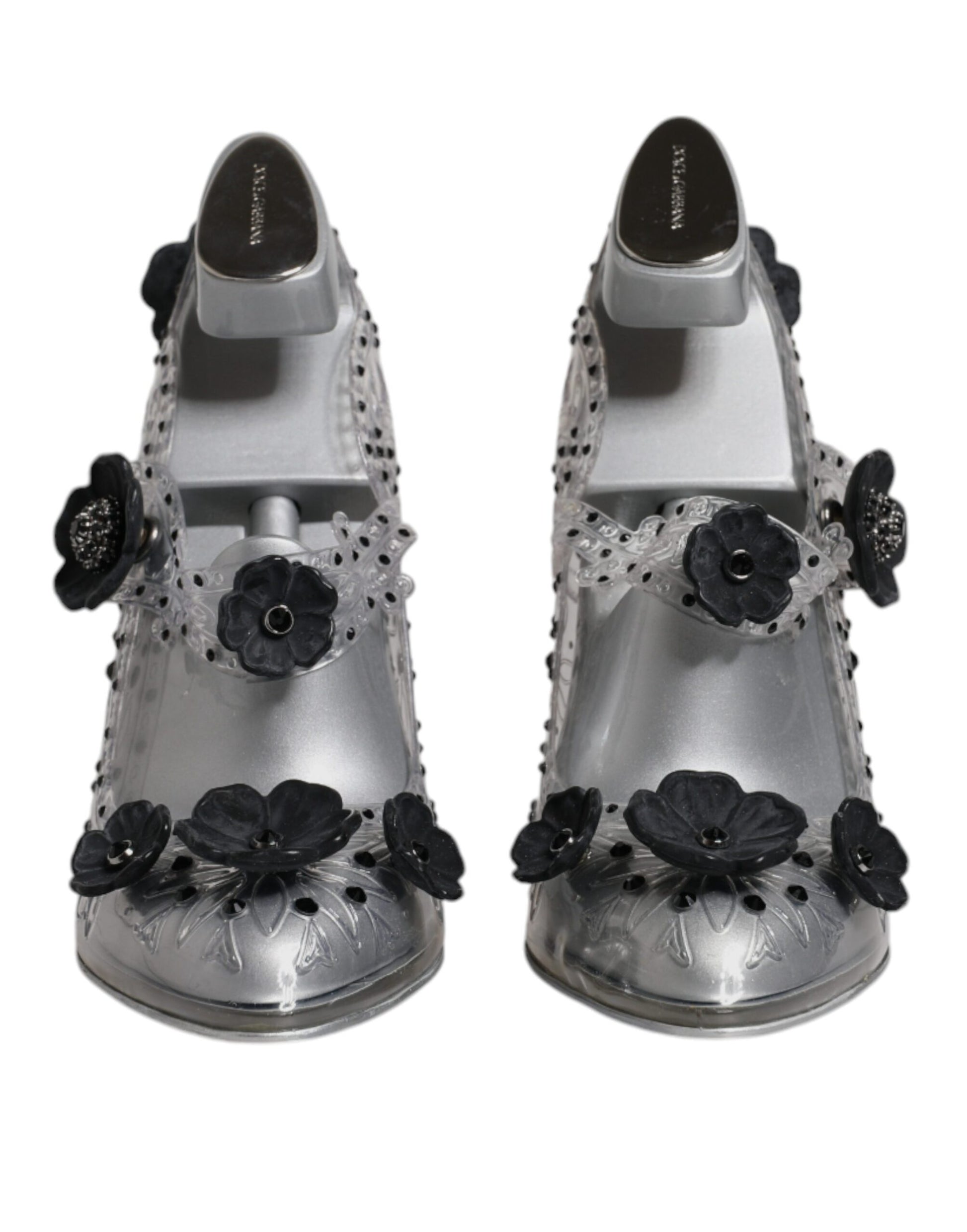 Dolce & Gabbana Clear Floral Crystal CINDERELLA Heels Shoes Dolce & Gabbana