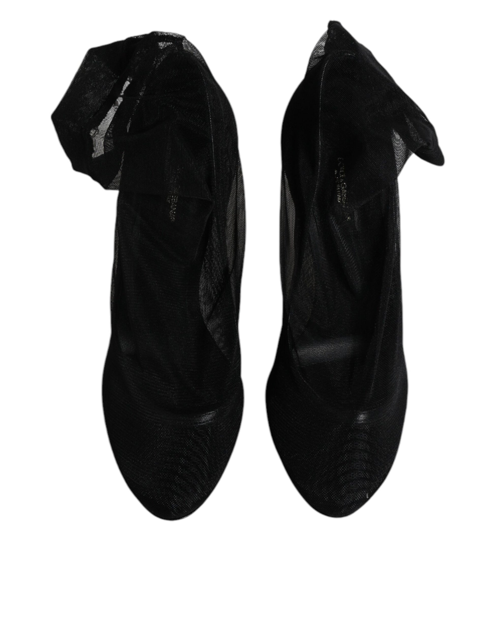 Dolce & Gabbana Black Nylon Stretch Mesh Sock Boots Shoes Dolce & Gabbana