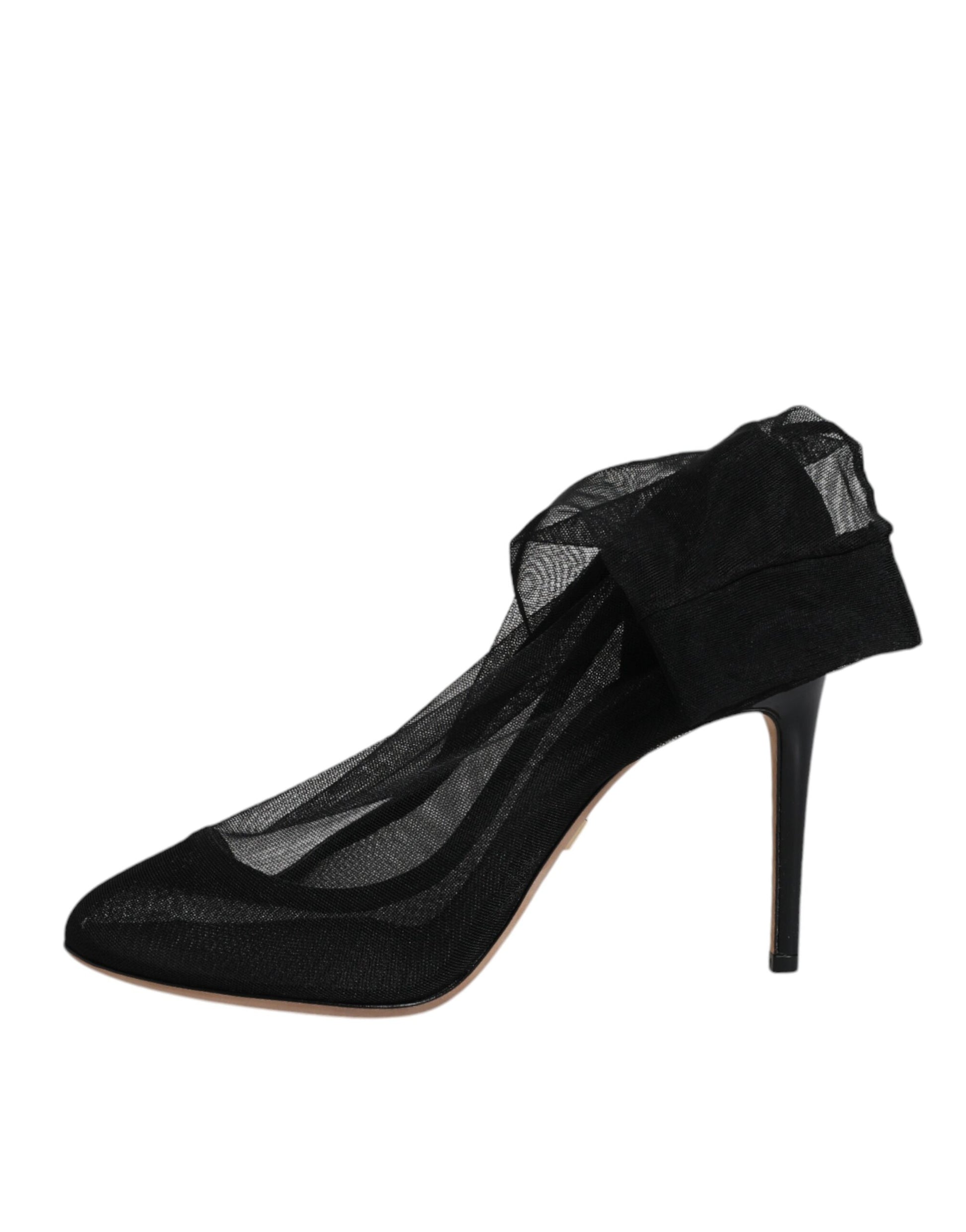 Dolce & Gabbana Black Nylon Stretch Mesh Sock Boots Shoes Dolce & Gabbana