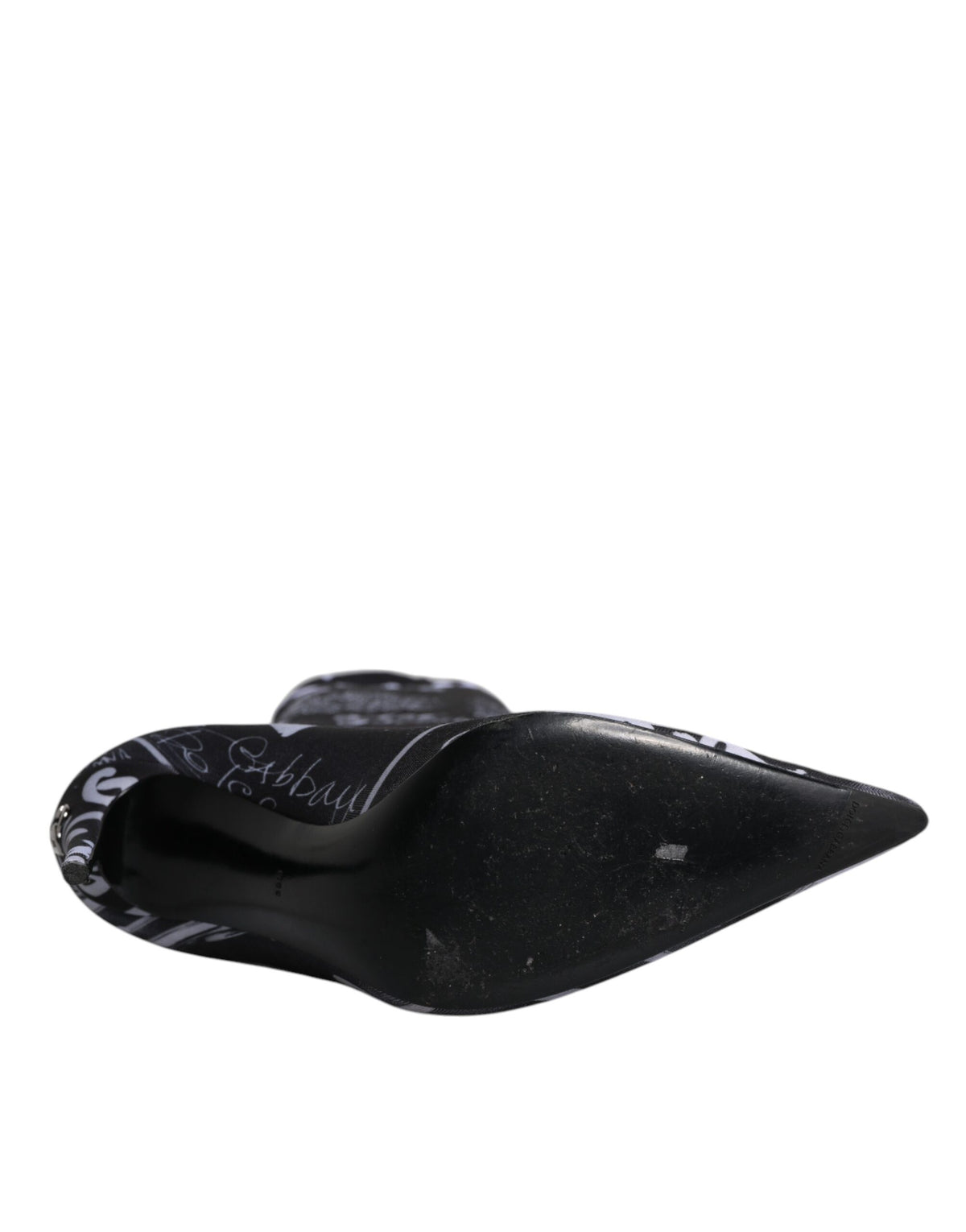 Dolce & Gabbana Black Logo Stretch Heels High Boots Shoes - Eljoys Fashion 