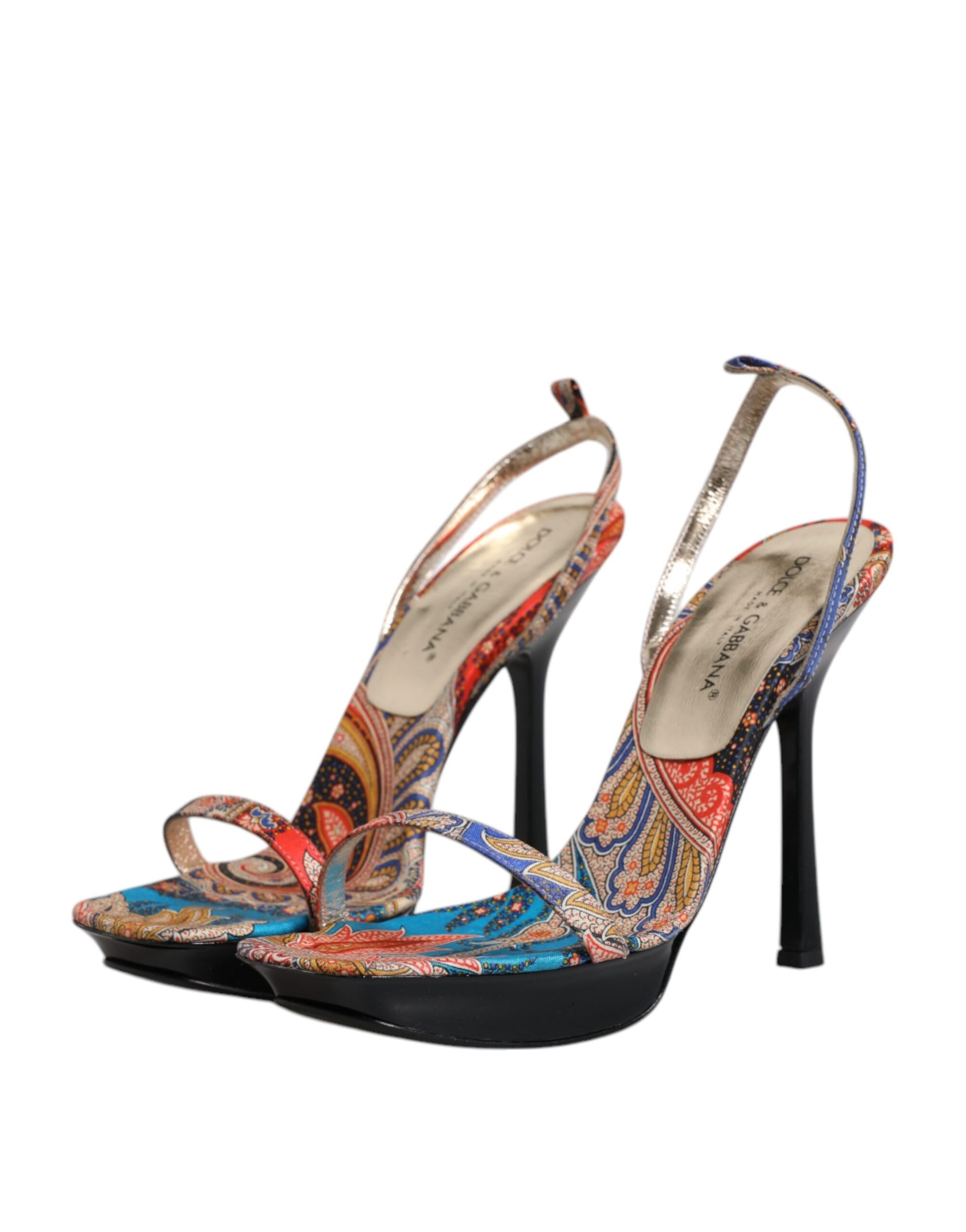 Dolce & Gabbana Multicolor Floral High Heels Sandals Shoes Dolce & Gabbana