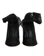 Dolce & Gabbana Black Nylon Mesh Sock Style Boots Shoes - Eljoys Fashion 