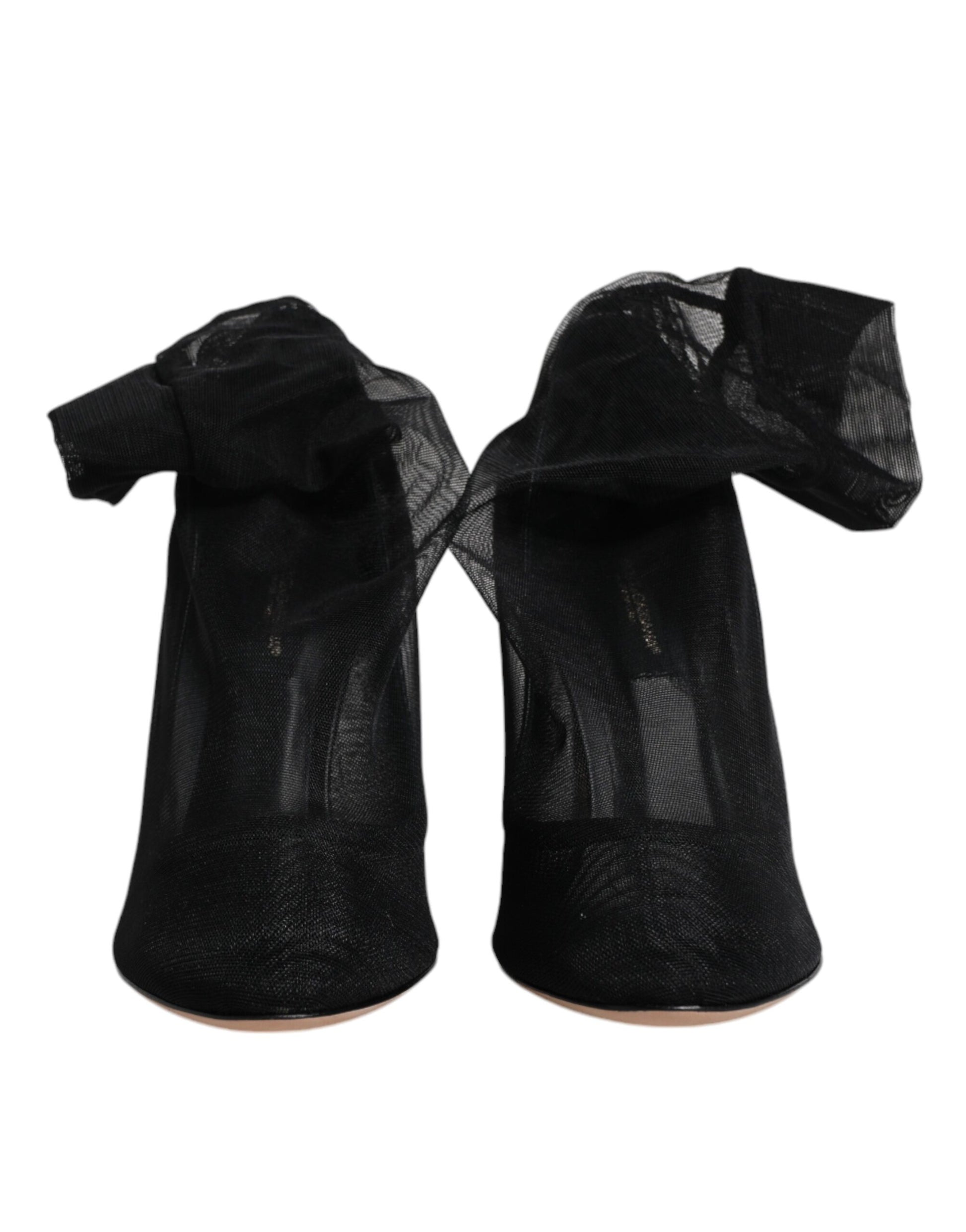 Dolce & Gabbana Black Nylon Mesh Sock Style Boots Shoes Dolce & Gabbana