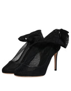 Dolce & Gabbana Black Nylon Mesh Sock Style Boots Shoes - Eljoys Fashion 