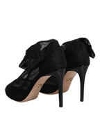 Dolce & Gabbana Black Nylon Mesh Sock Style Boots Shoes - Eljoys Fashion 