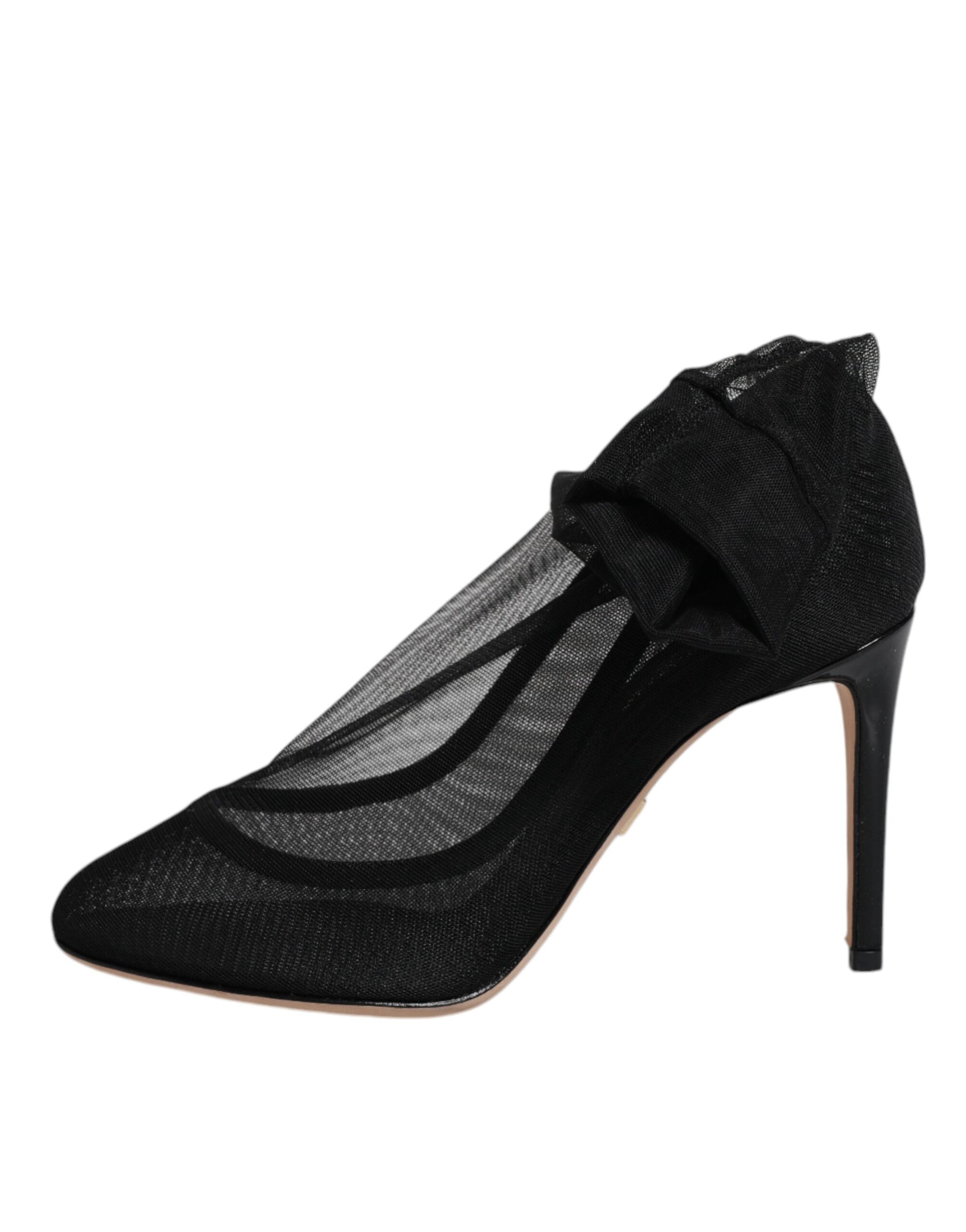 Dolce & Gabbana Black Nylon Mesh Sock Style Boots Shoes Dolce & Gabbana