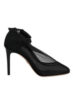 Dolce & Gabbana Black Nylon Mesh Sock Style Boots Shoes - Eljoys Fashion 