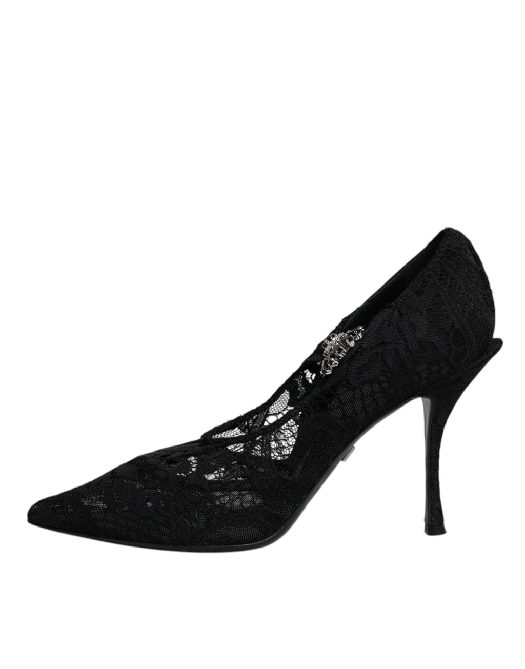 Dolce & Gabbana Black Lace Crystals Mary Jane Pumps Shoes - Eljoys Fashion 