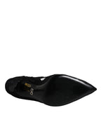 Dolce & Gabbana Black Lace Crystals Mary Jane Pumps Shoes - Eljoys Fashion 