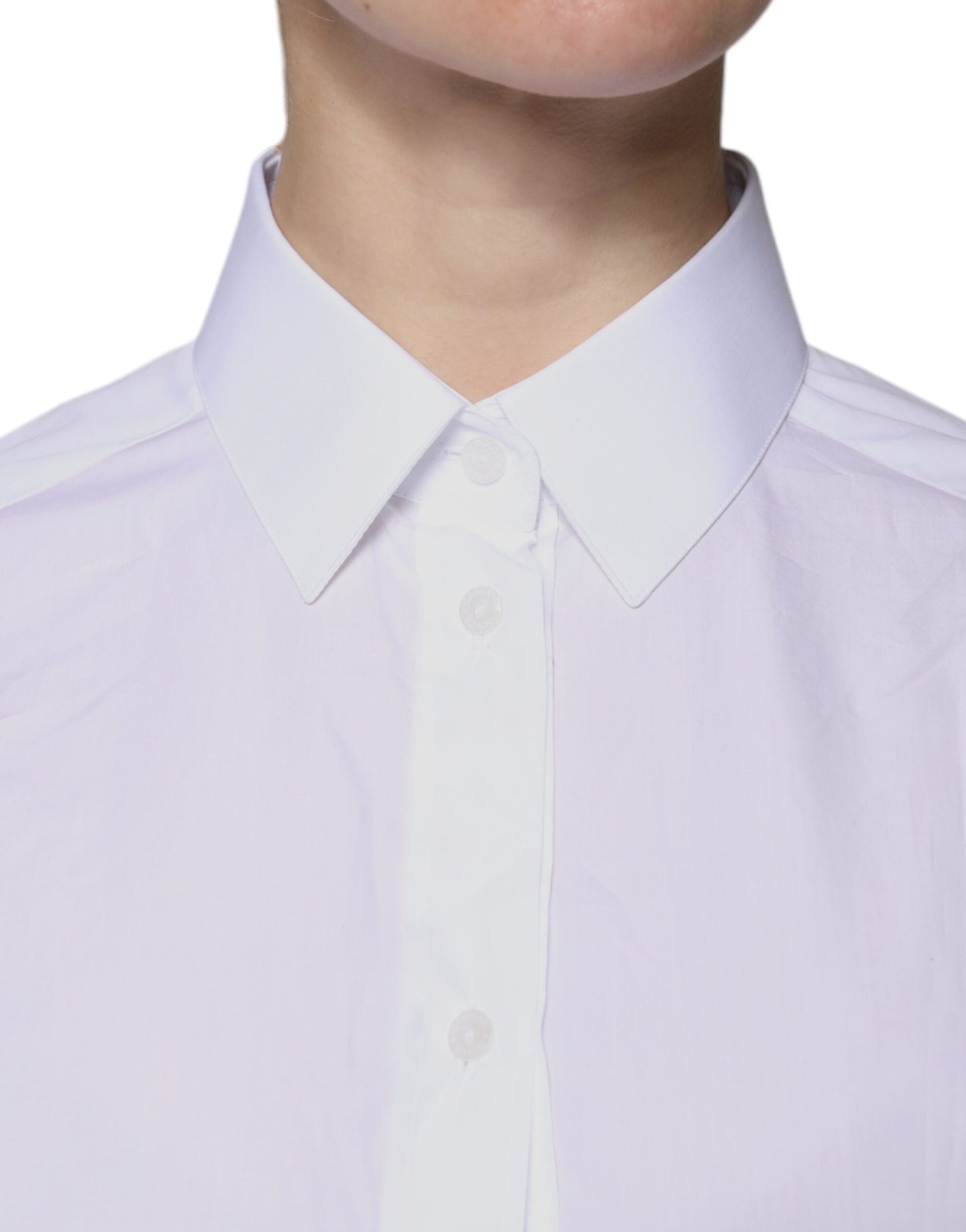 Dolce & Gabbana White Cotton Collared Long Sleeves Shirt Top Dolce & Gabbana