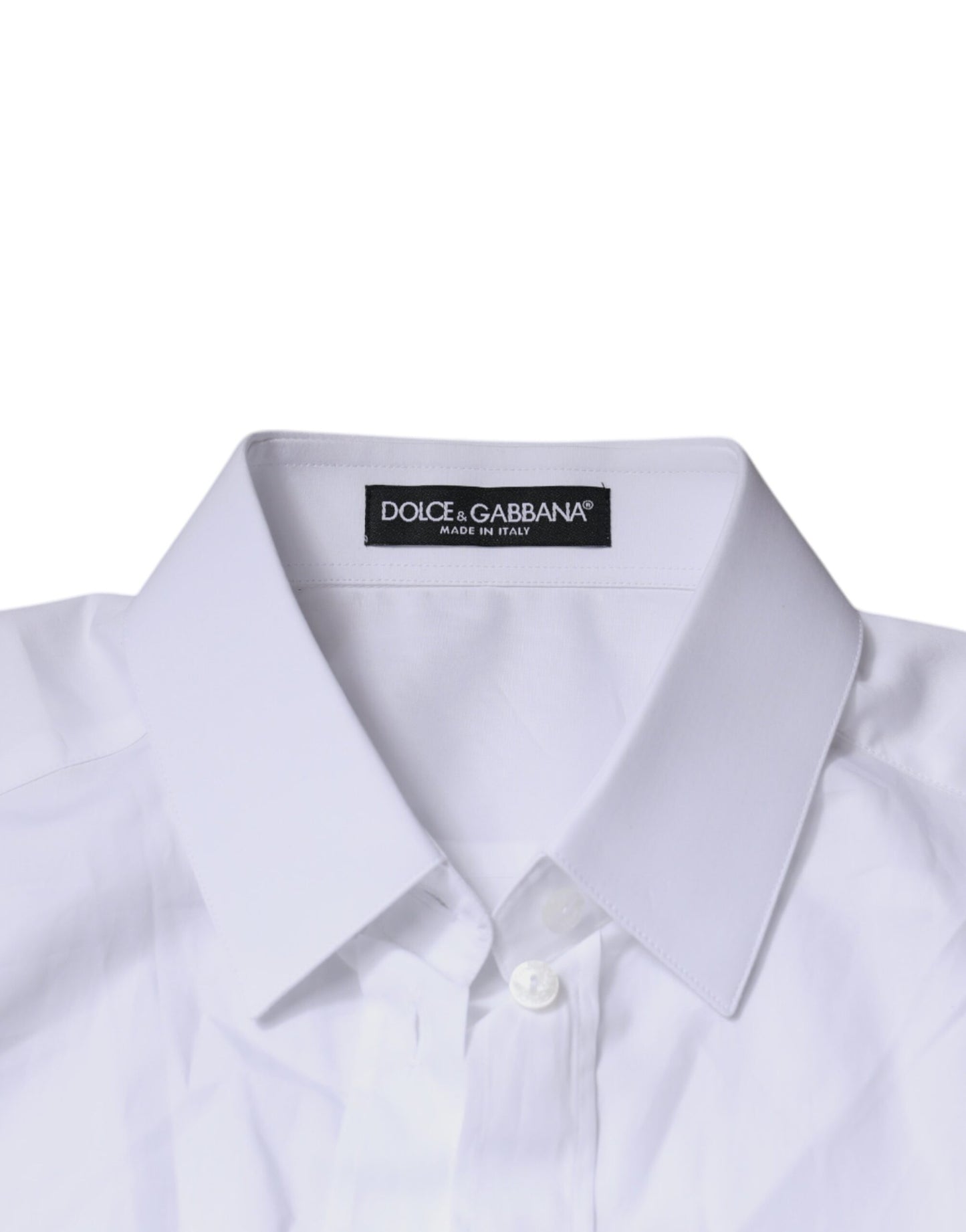 Dolce & Gabbana White Cotton Collared Long Sleeves Shirt Top Dolce & Gabbana