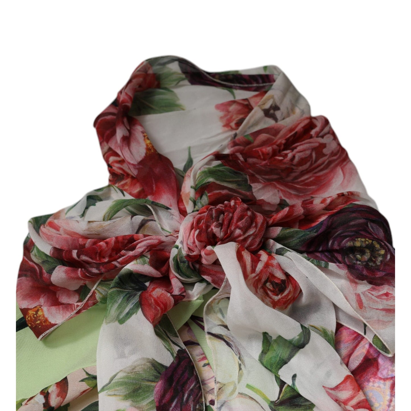 Dolce & Gabbana Multicolor Floral Patchwork Ascot Collar Top Dolce & Gabbana