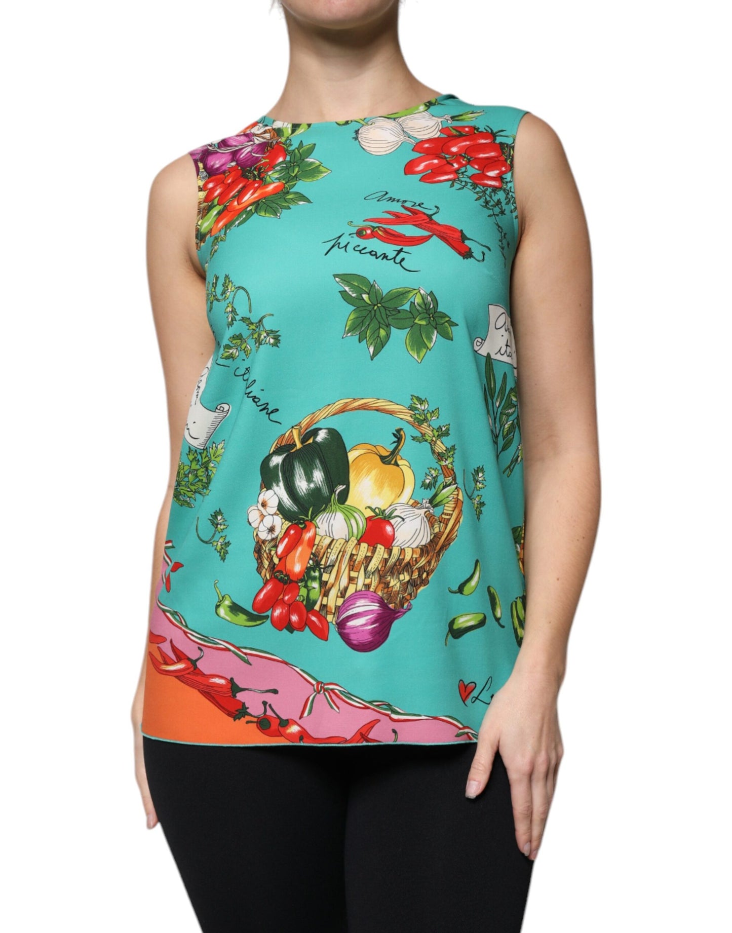 Dolce & Gabbana Multicolor Vegetables Sleeveless Tank Top Dolce & Gabbana
