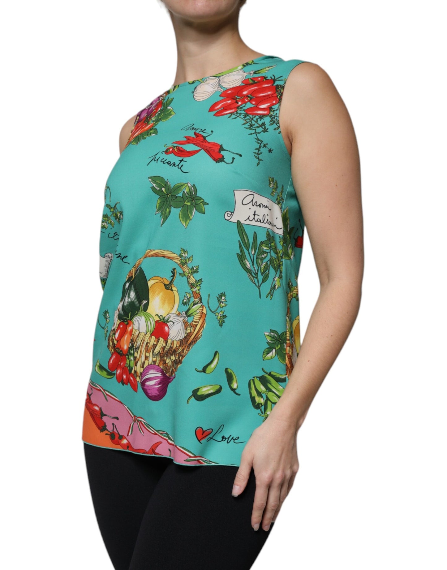 Dolce & Gabbana Multicolor Vegetables Sleeveless Tank Top Dolce & Gabbana