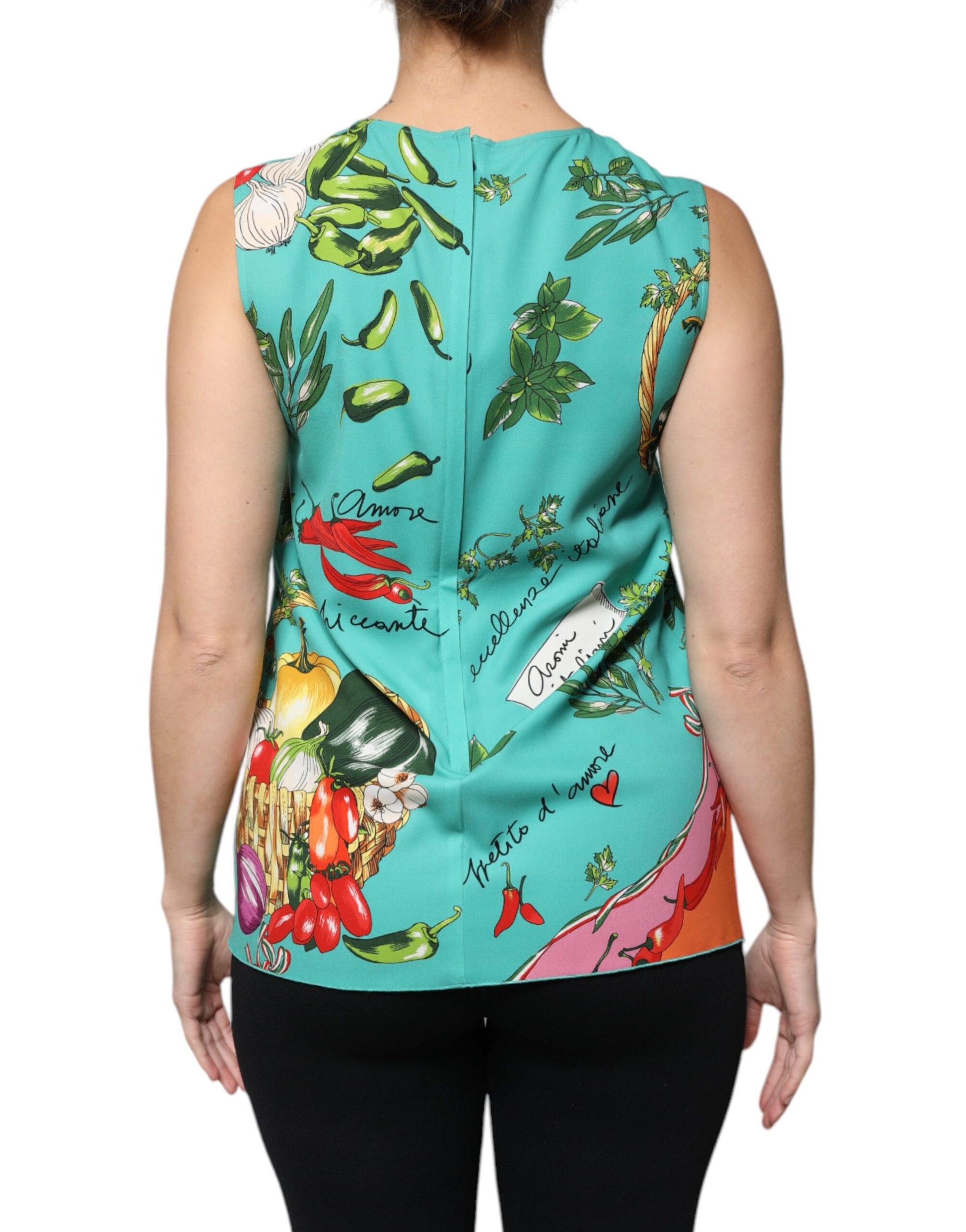 Dolce & Gabbana Multicolor Vegetables Sleeveless Tank Top Dolce & Gabbana