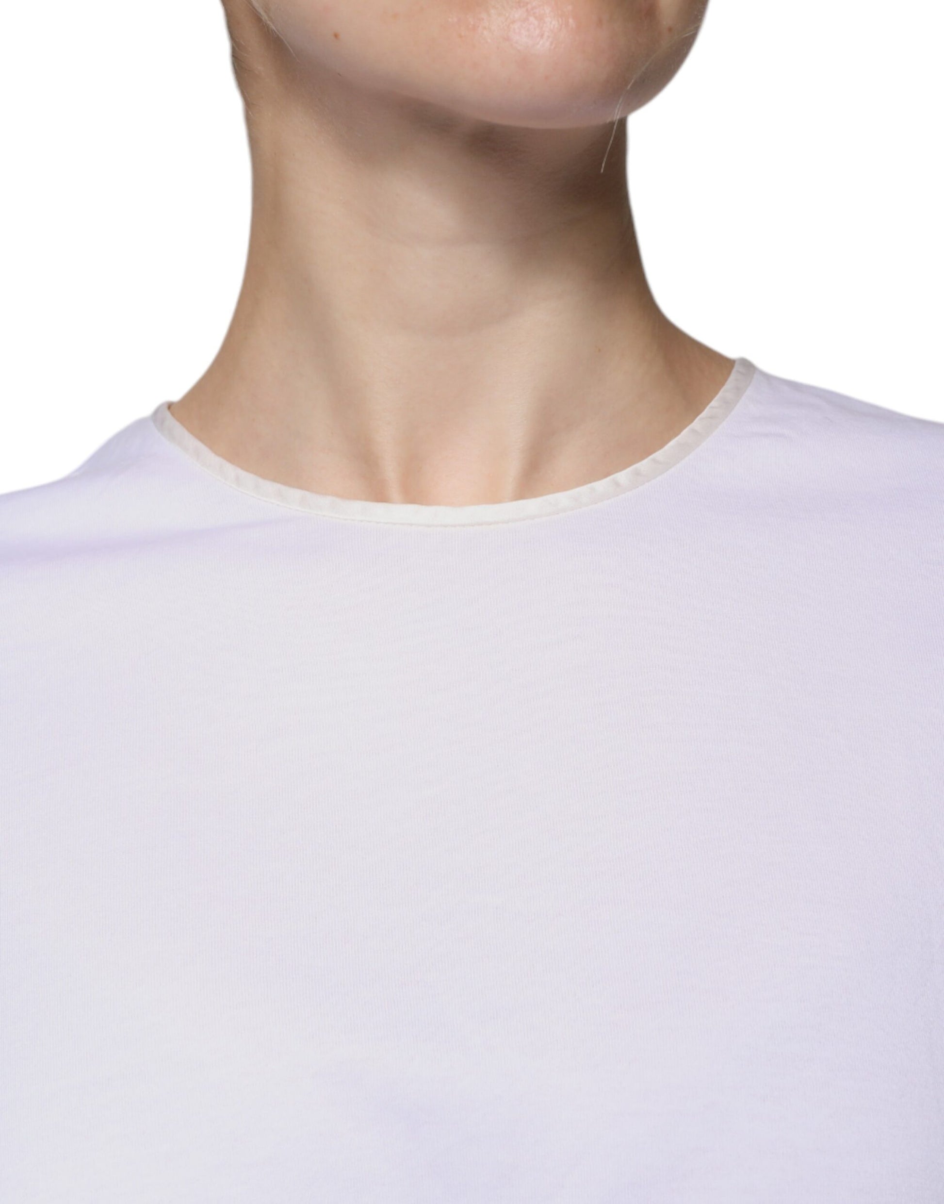 Dolce & Gabbana White Cotton Silk Round Neck Wrap Blouse Top Dolce & Gabbana