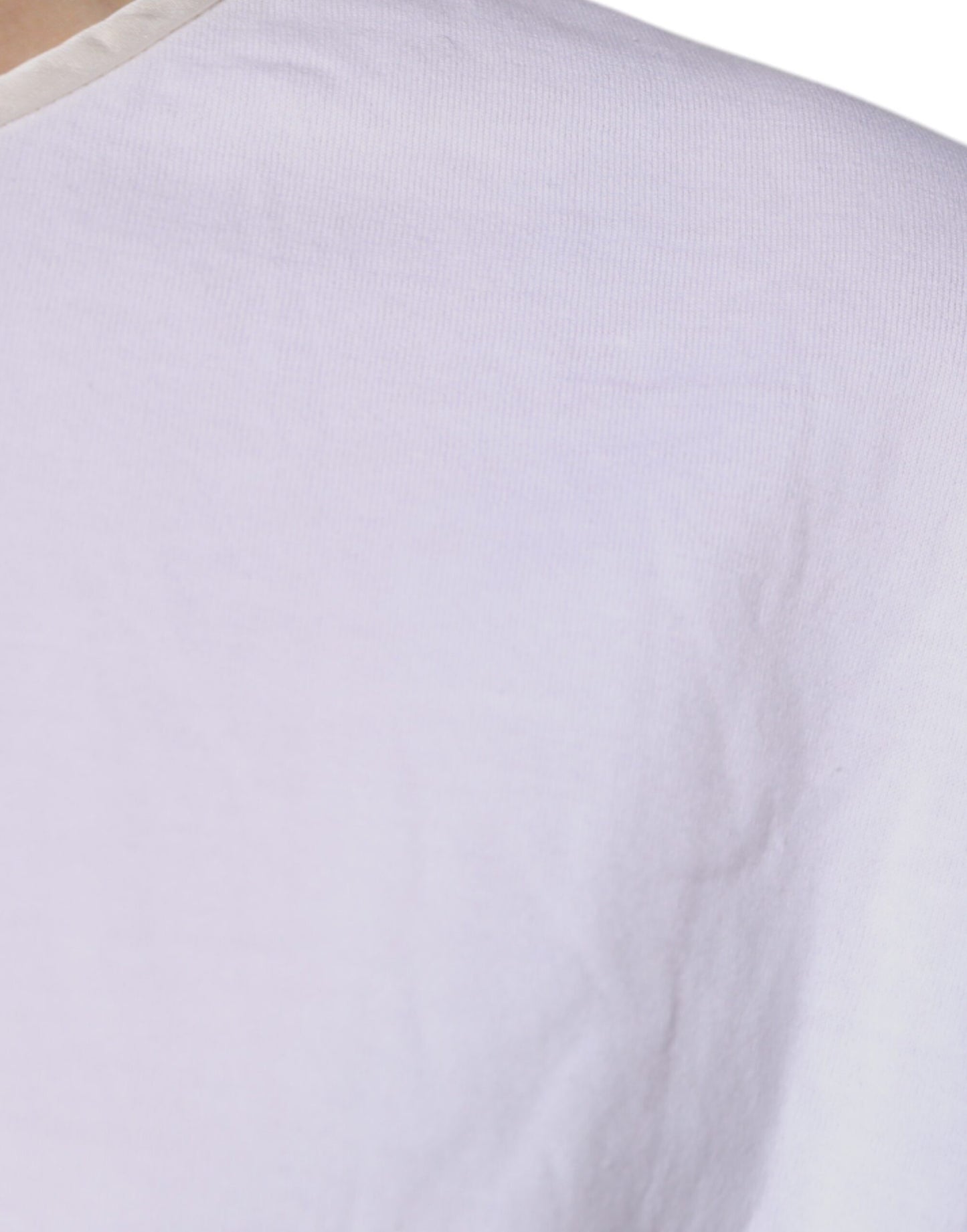 Dolce & Gabbana White Cotton Silk Round Neck Wrap Blouse Top Dolce & Gabbana