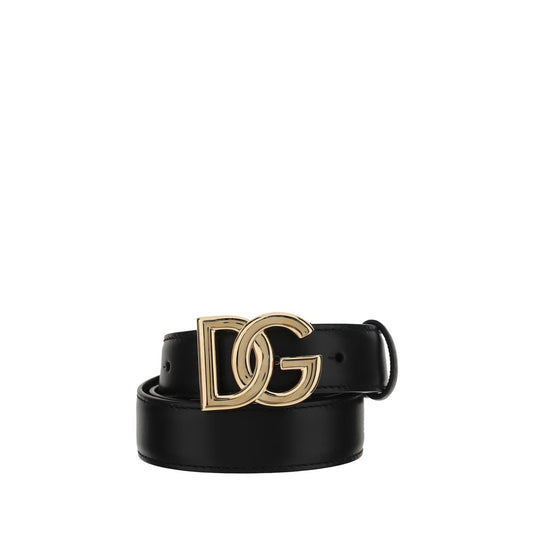 Dolce & Gabbana Black Calf Leather Bos Taurus Regular Belt Dolce & Gabbana