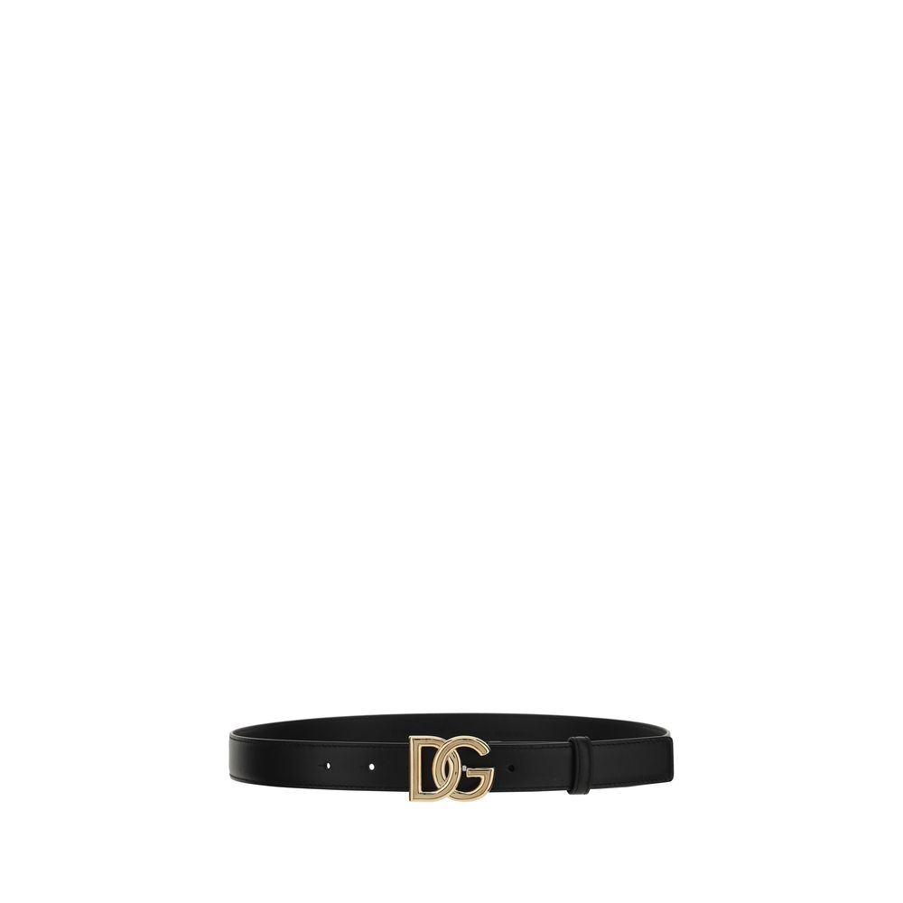 Dolce & Gabbana Black Calf Leather Bos Taurus Regular Belt Dolce & Gabbana