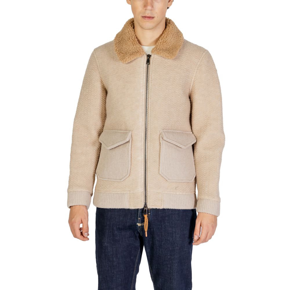 Hydra Clothing Beige Polyester Jackets & Coat Hydra Clothing
