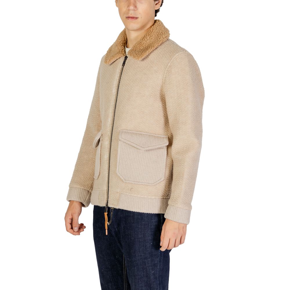 Hydra Clothing Beige Polyester Jackets & Coat Hydra Clothing