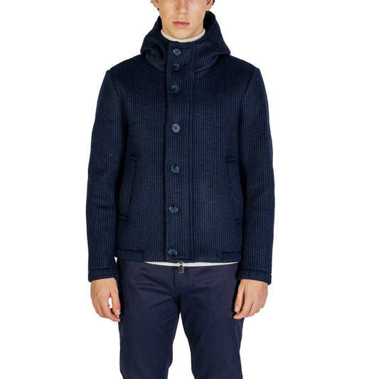 Hydra Clothing Blue Polyester Jackets & Coat Hydra Clothing