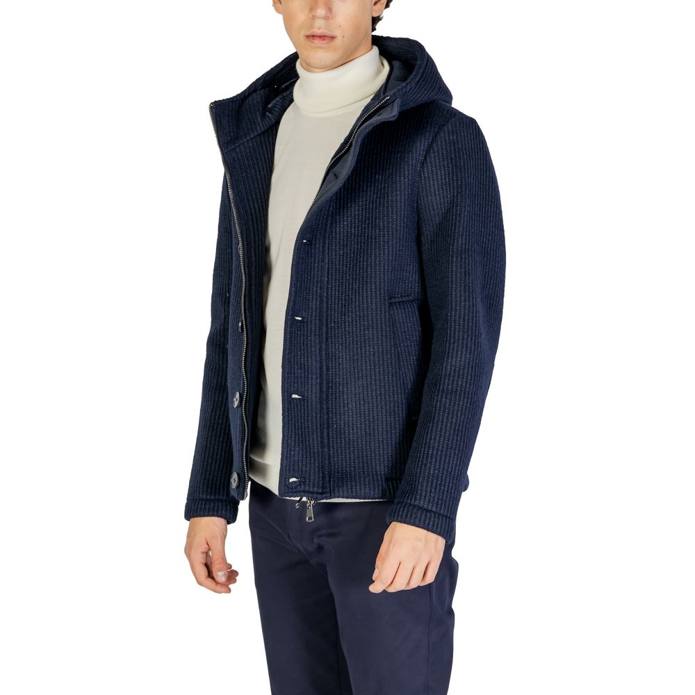 Hydra Clothing Blue Polyester Jackets & Coat Hydra Clothing