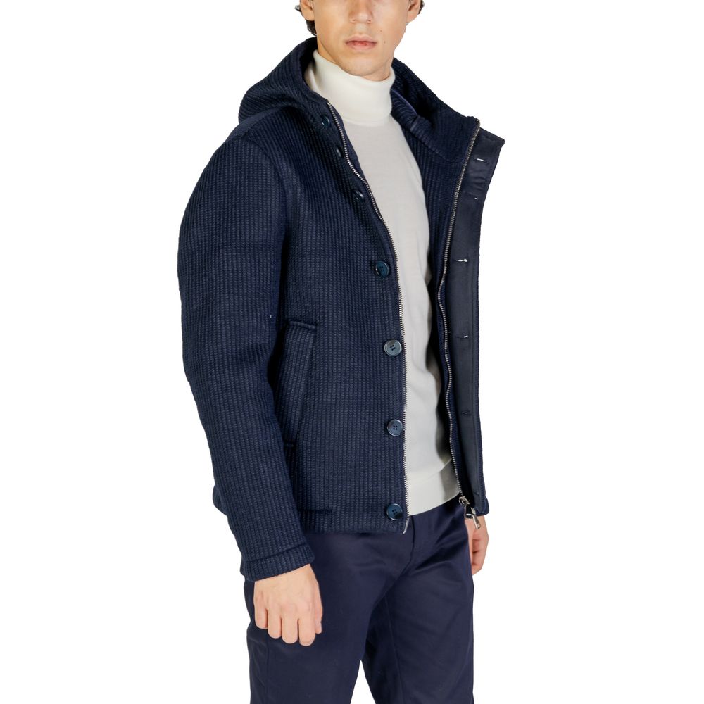Hydra Clothing Blue Polyester Jackets & Coat Hydra Clothing