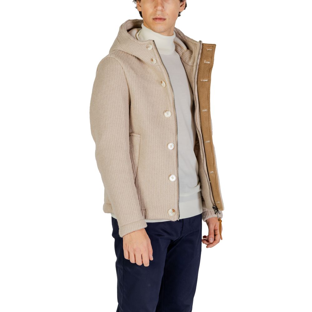 Hydra Clothing Beige Polyester Jackets & Coat Hydra Clothing