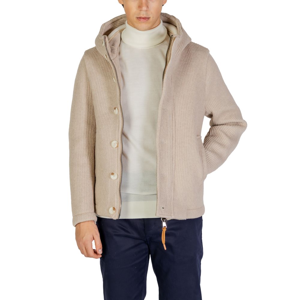 Hydra Clothing Beige Polyester Jackets & Coat Hydra Clothing
