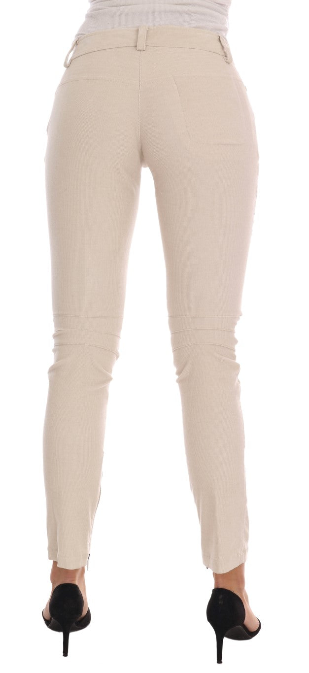 Ermanno Scervino Beige Slim Jeans Corduroy Skinny Pants Ermanno Scervino